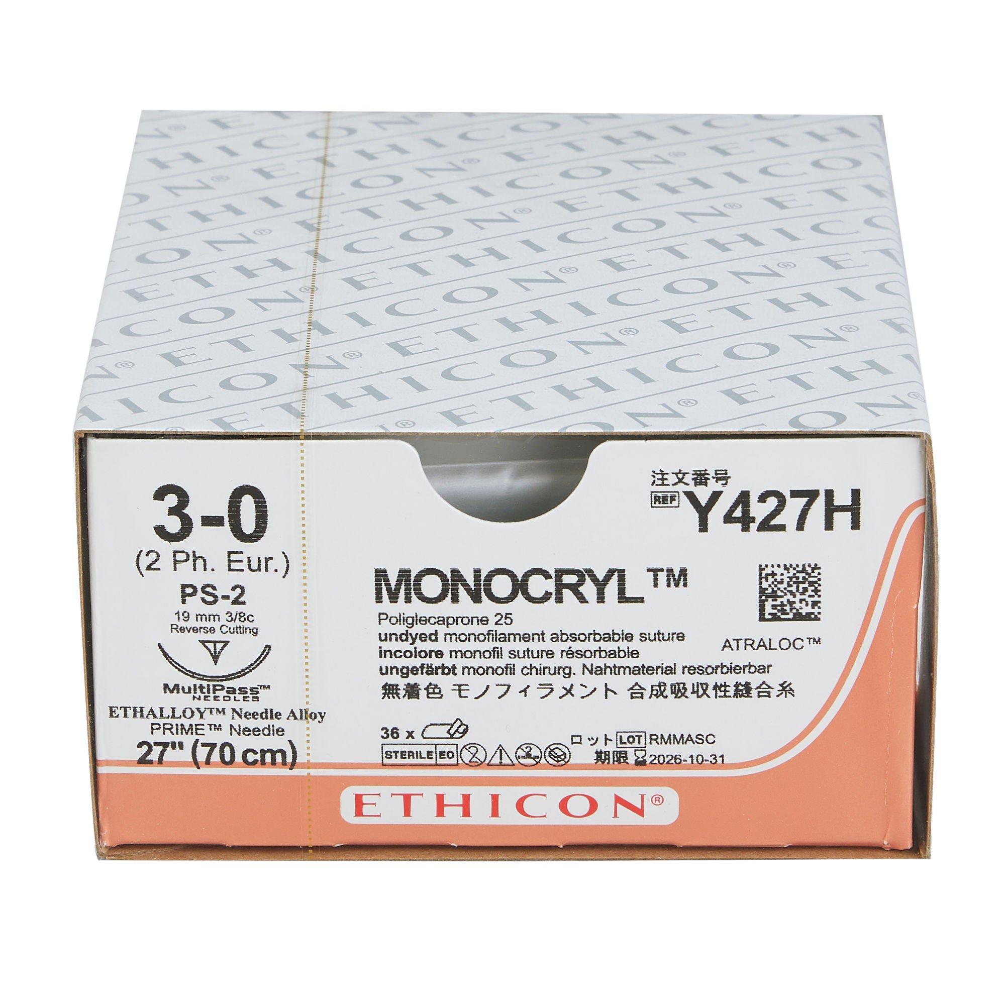 J & J Healthcare Systems - Y427H Monocryl™ Suture with Needle