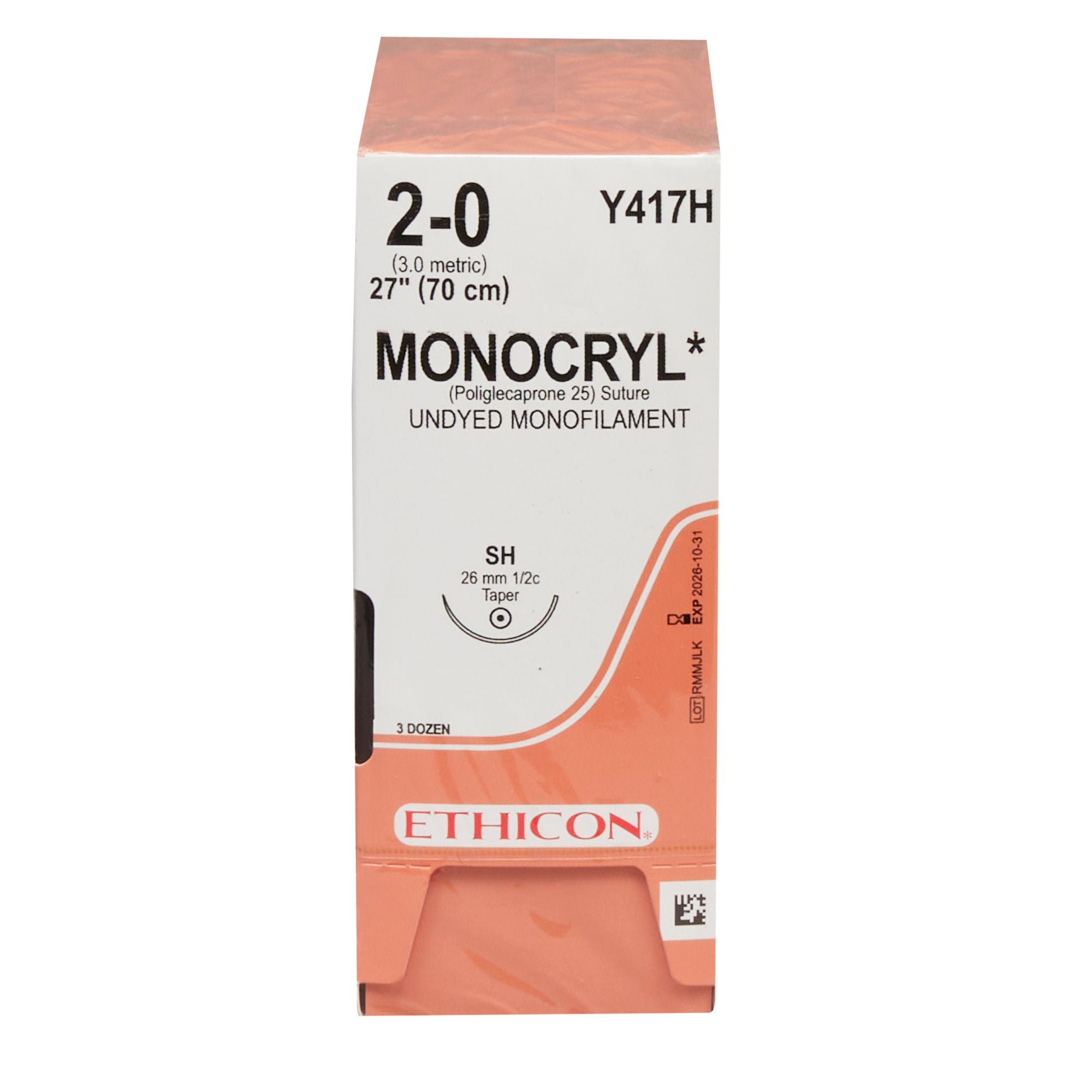 J & J Healthcare Systems - Y417H Monocryl™ Suture with Needle