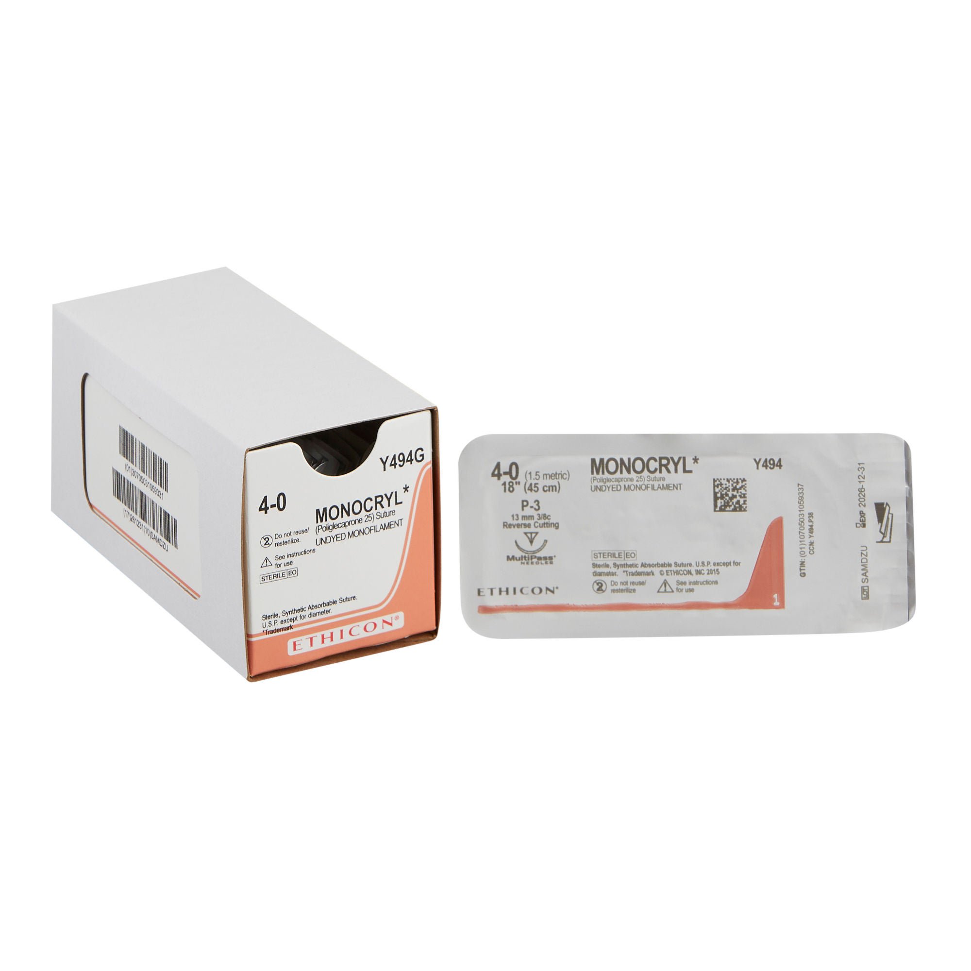 J & J Healthcare Systems - Y494G Monocryl™ Suture with Needle
