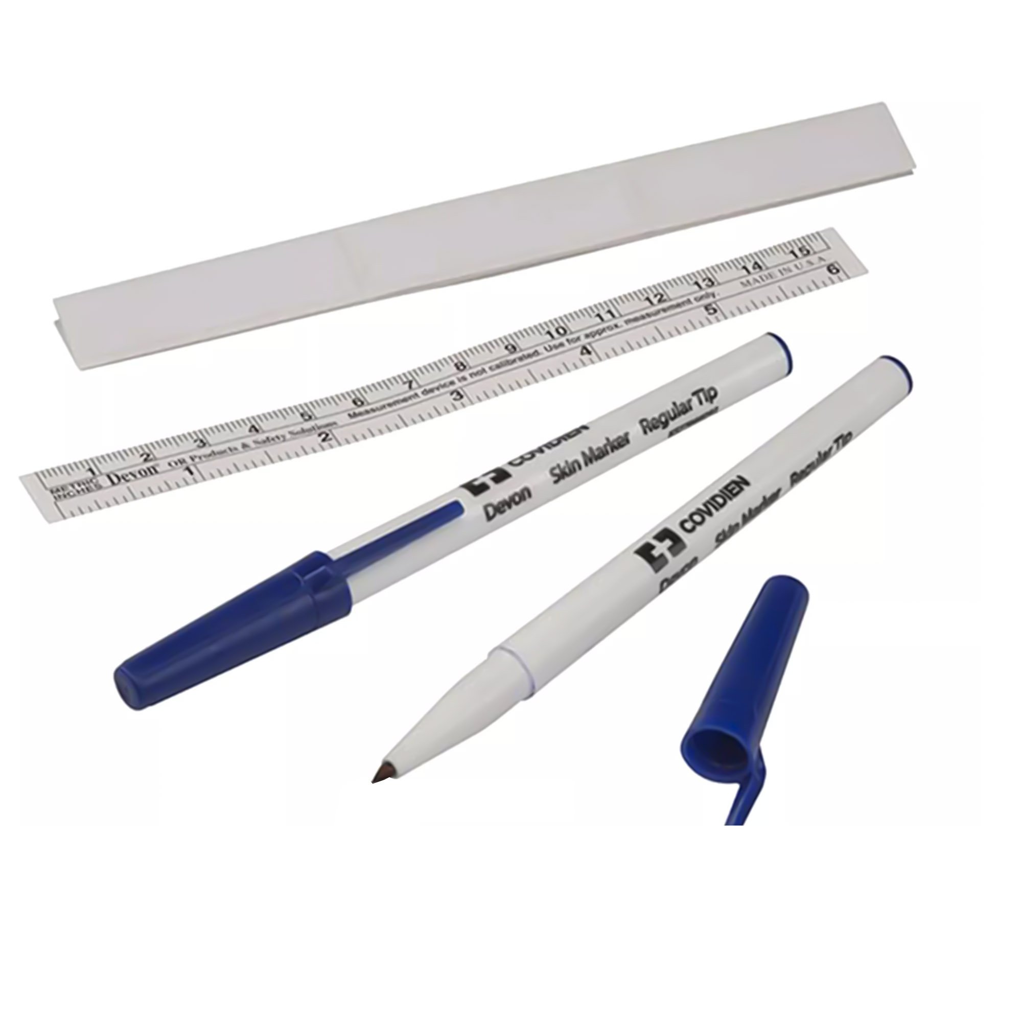 Cardinal 31145892 - Cardinal Health™ Devon™ Traditional Skin Marker with Ruler, Fine Tip, Sterile - 25/Box, 100/Case
