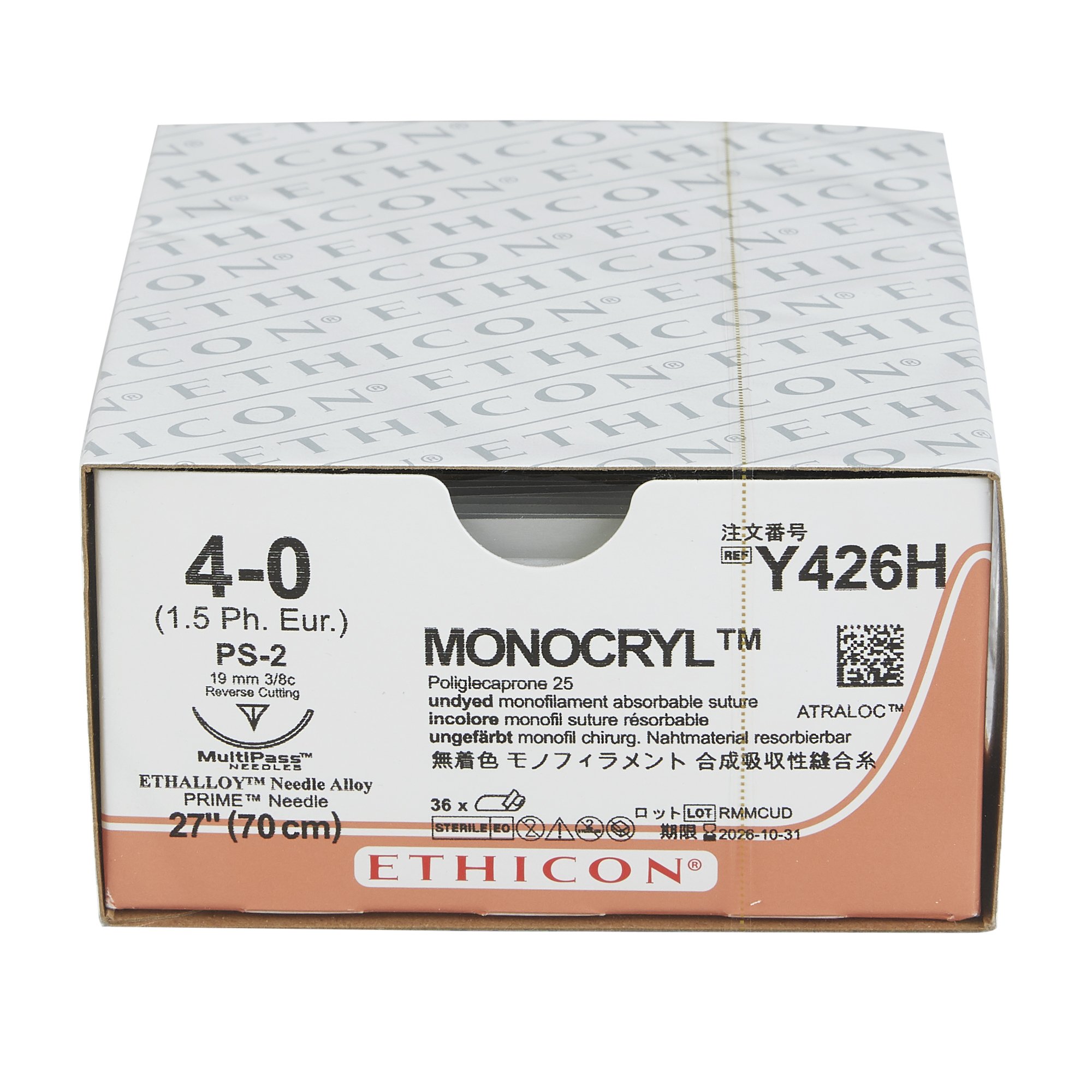 J & J Healthcare Systems Y426H - Monocryl™ Suture with Needle - 12/Dozen, 36/Box