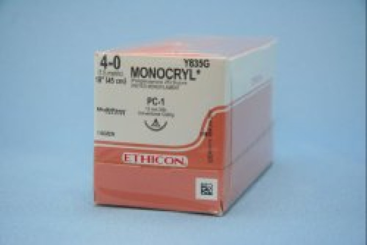 J & J Healthcare Systems Y835G - Monocryl™ Suture with Needle - 12/Dozen, 12/Box