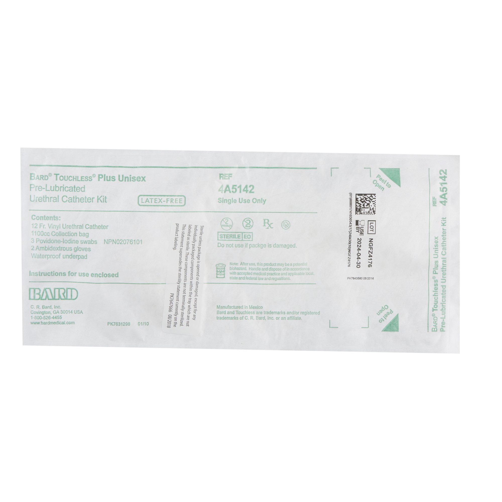 Bard - 4A5142 Touchless® Plus Intermittent Catheter Kit