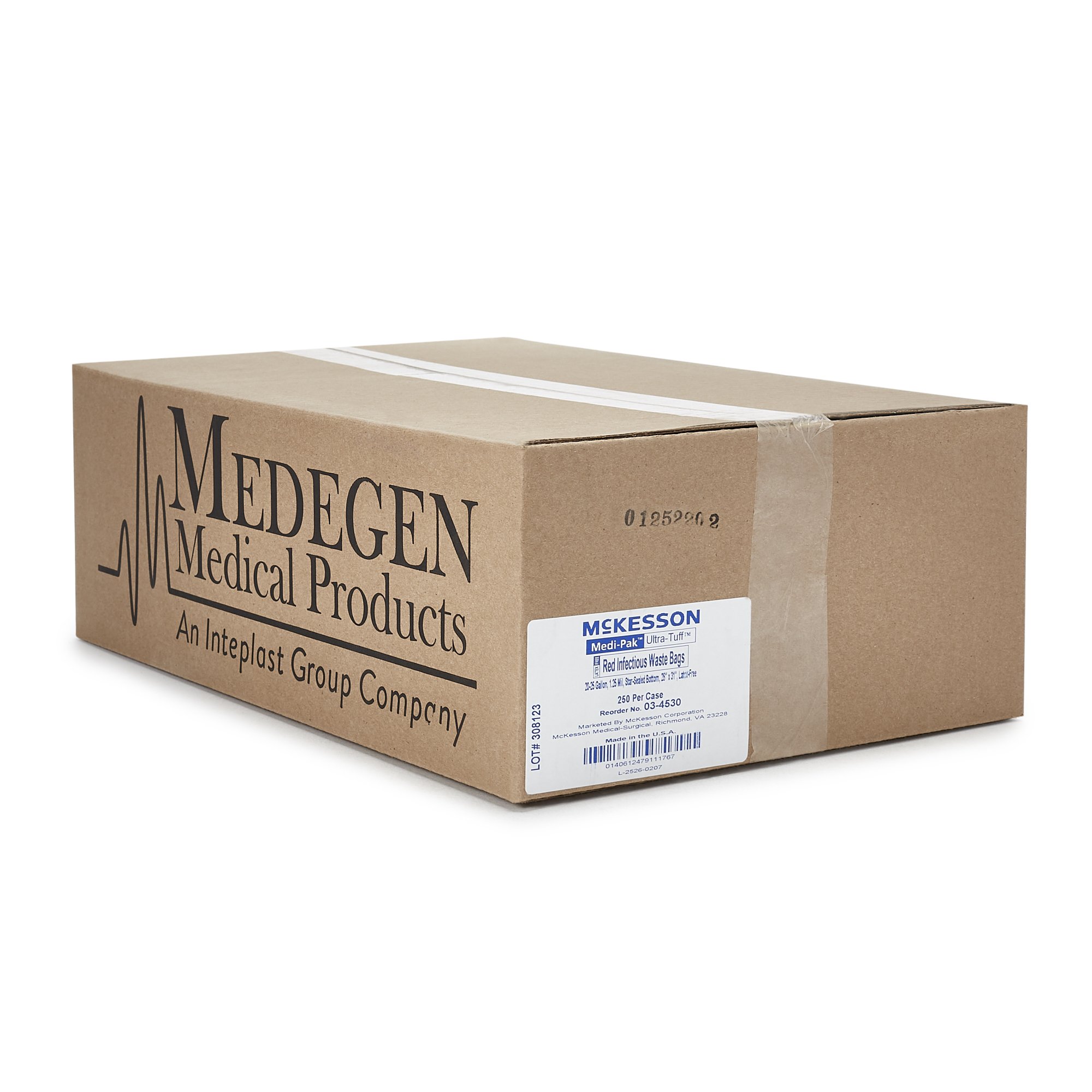 McKesson Brand 03-4530 - McKesson Biohazard Waste Bag, 20 – 25 gallon Capacity, 28 x 31 Inch - 250/Case