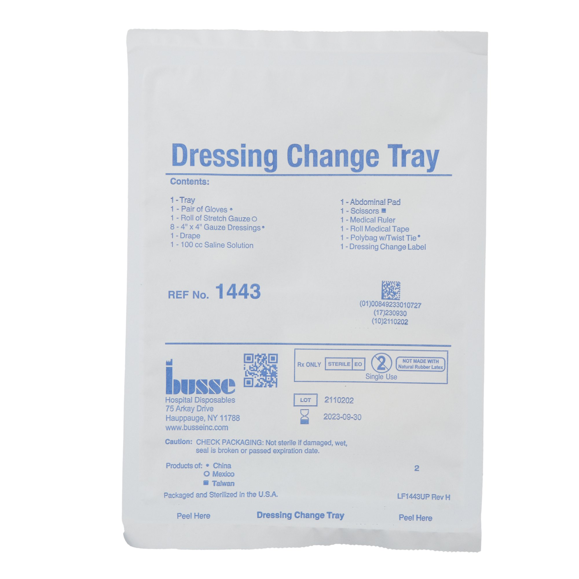 Busse Hospital Disposables - 1443 Busse Hospital Disposables Dressing Change Tray
