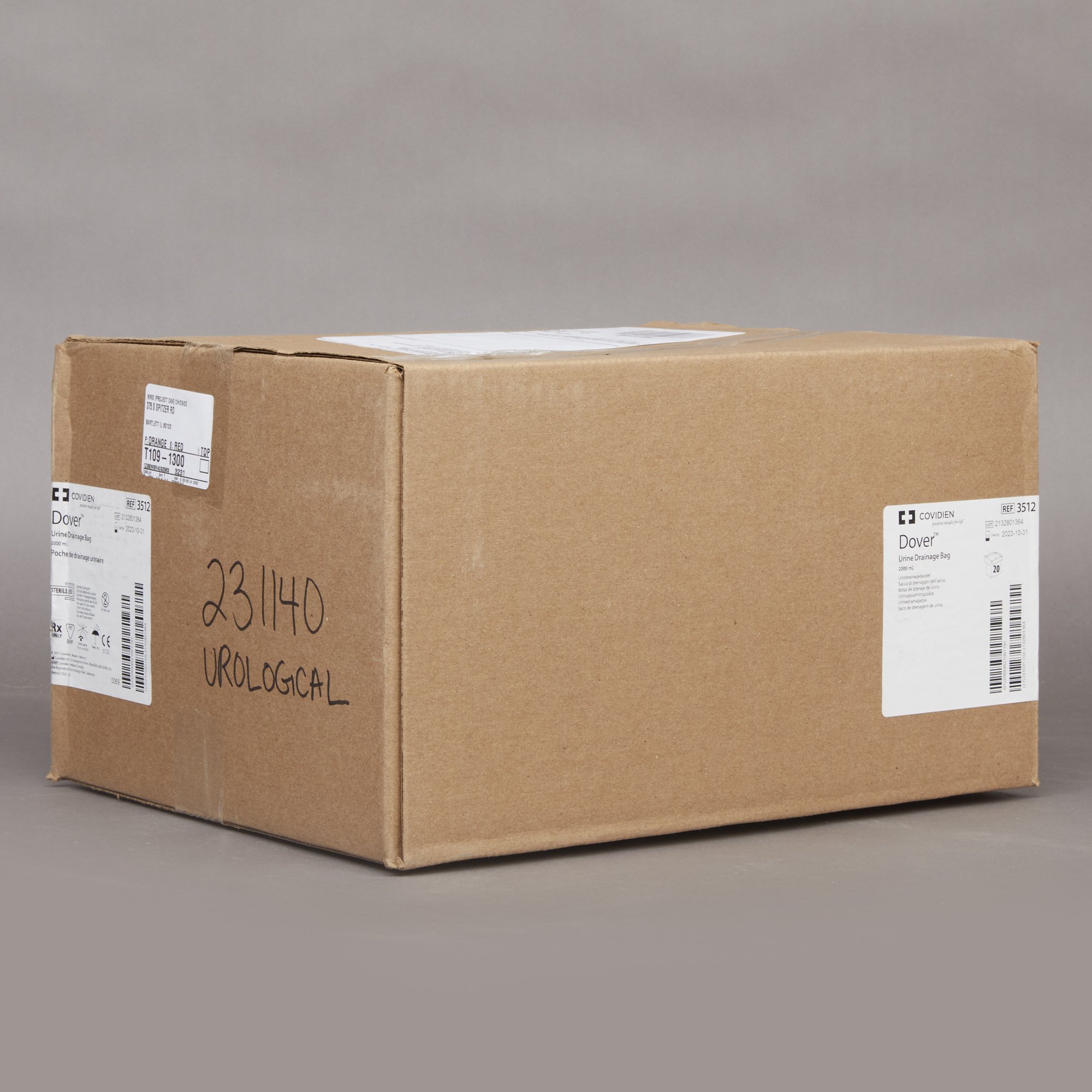 Cardinal 3512- - Dover™ Urinary Drainage Bag, 40 inch Tubing - 1/Each, 20/Case