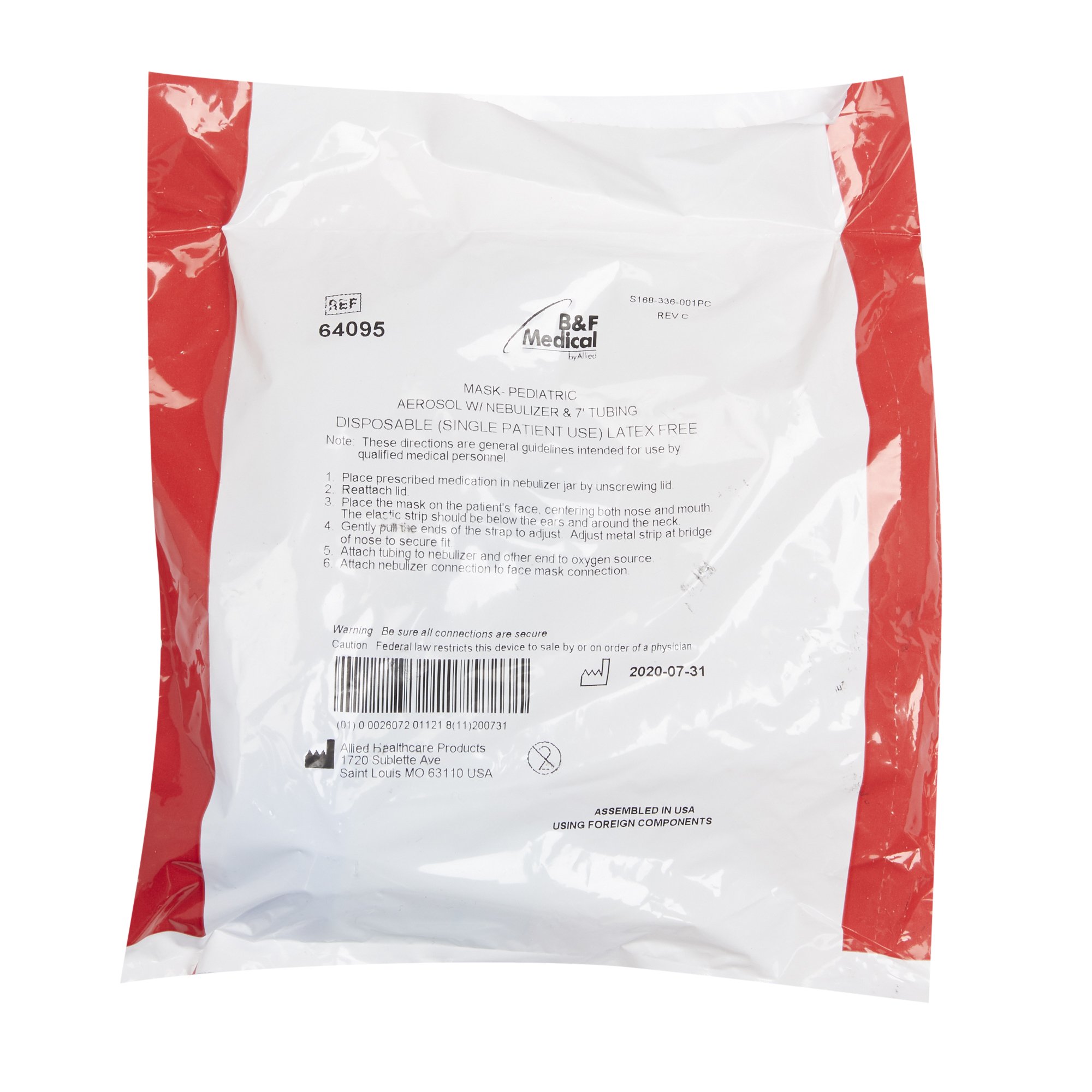 Allied Healthcare - 64095 B & F Medical Nebulizer with Aerosol Mask