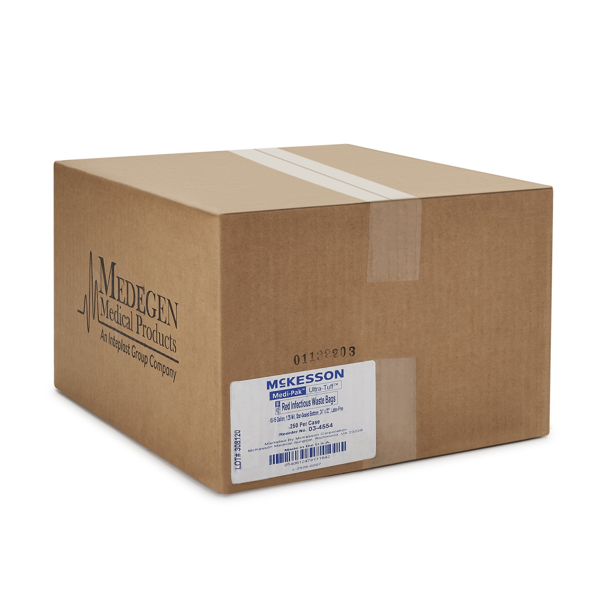 McKesson Brand 03-4554 - McKesson Biohazard Waste Bag, 10 – 15 gallon Capacity, 24 x 32 Inch - 250/Case