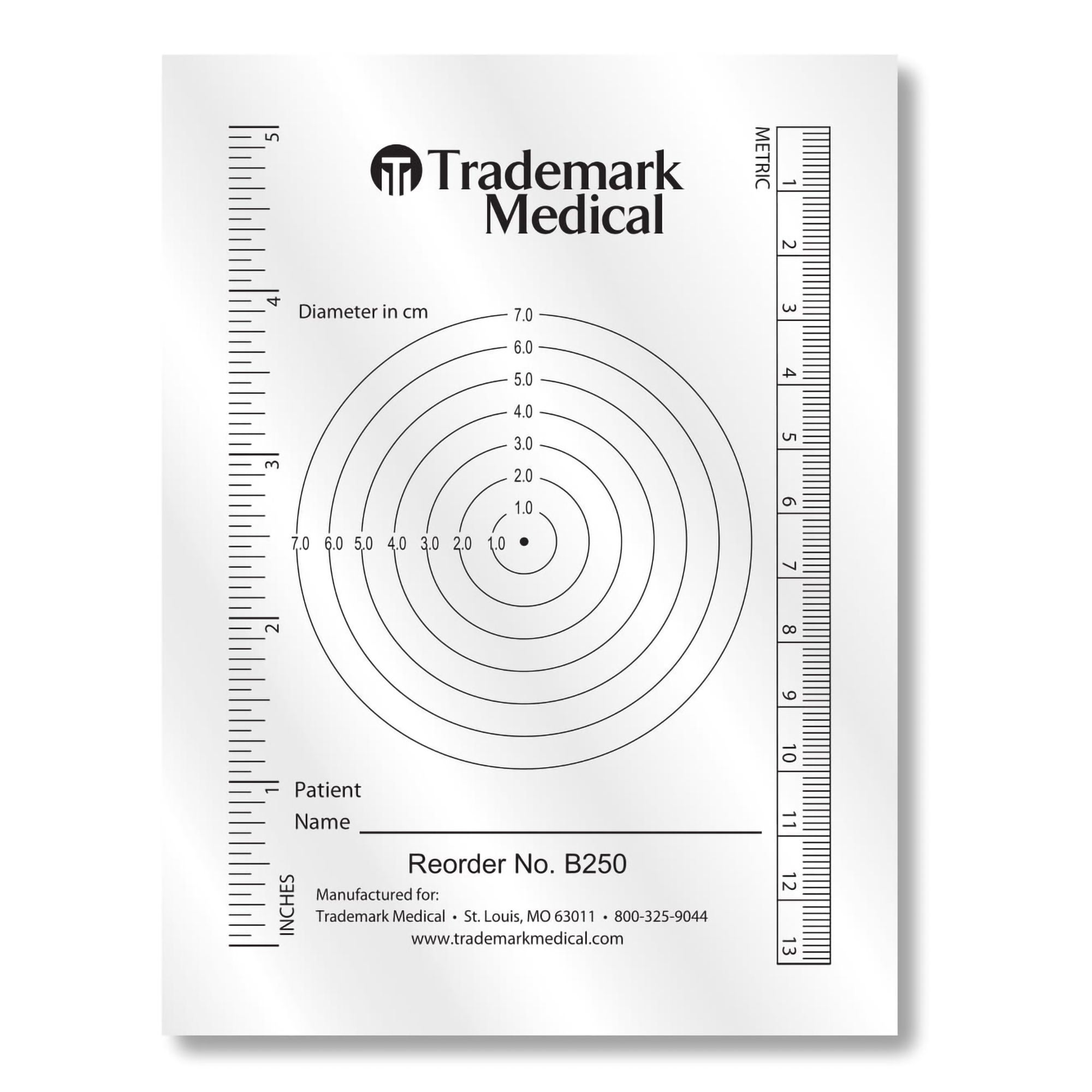 Trademark Medical - B250 Trademark Medical Wound Measuring Guide