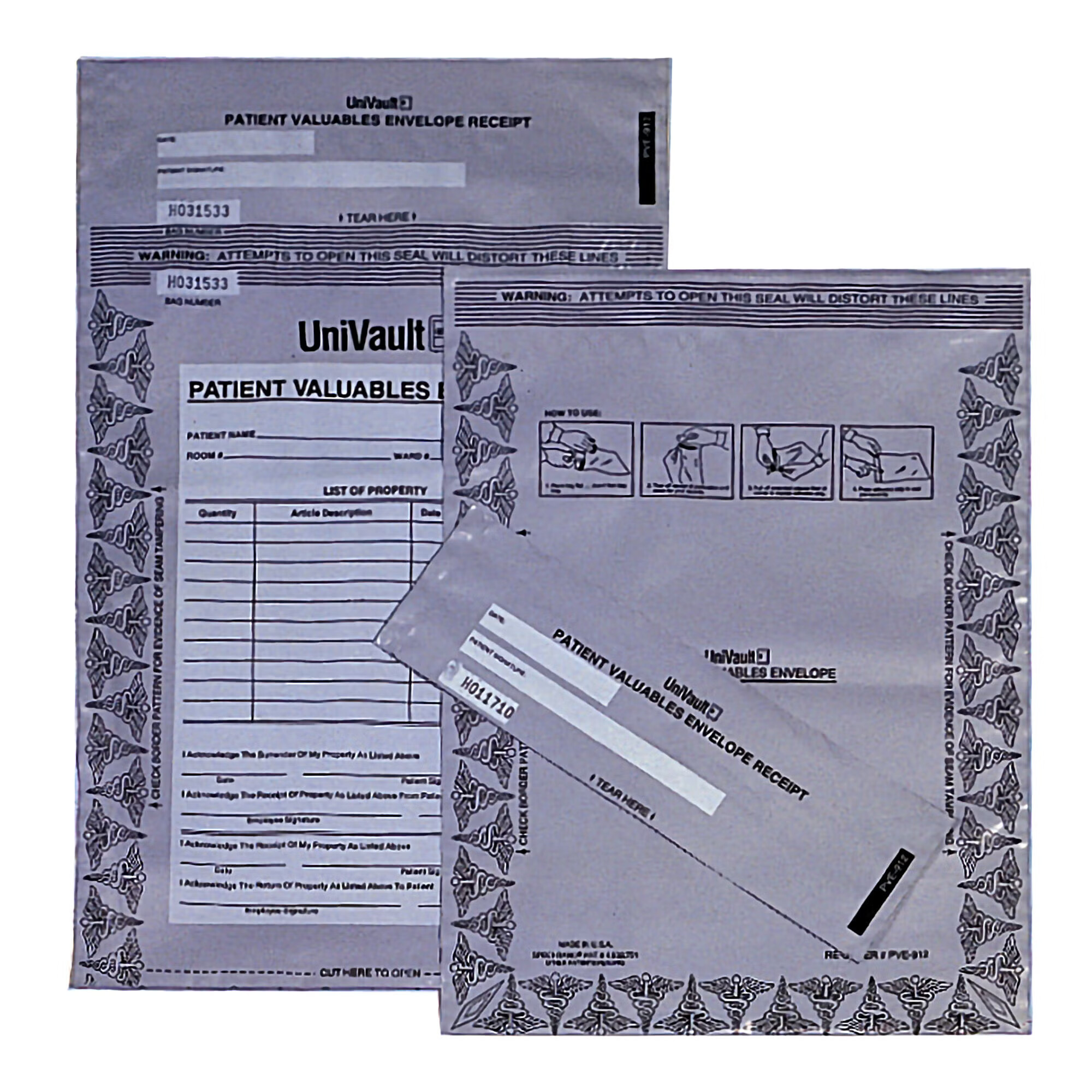 Medegen Medical Products LLC - UFPVE912 Personal Property Bag 9 X 12 Inch Polyethylene Adhesive Closure Opaque Gray
