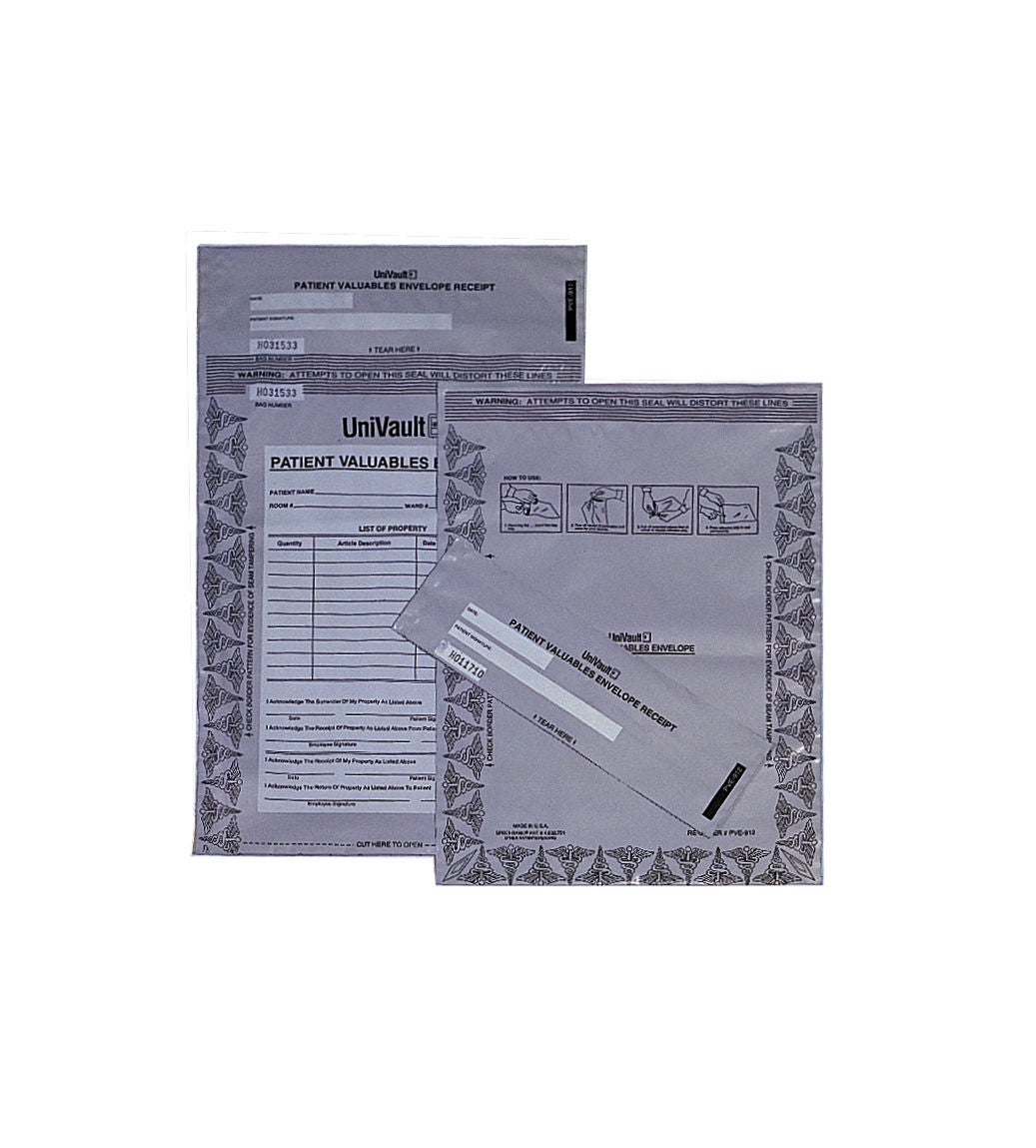 Medegen Medical Products LLC - UFPVE912 Personal Property Bag 9 X 12 Inch Polyethylene Adhesive Closure Opaque Gray
