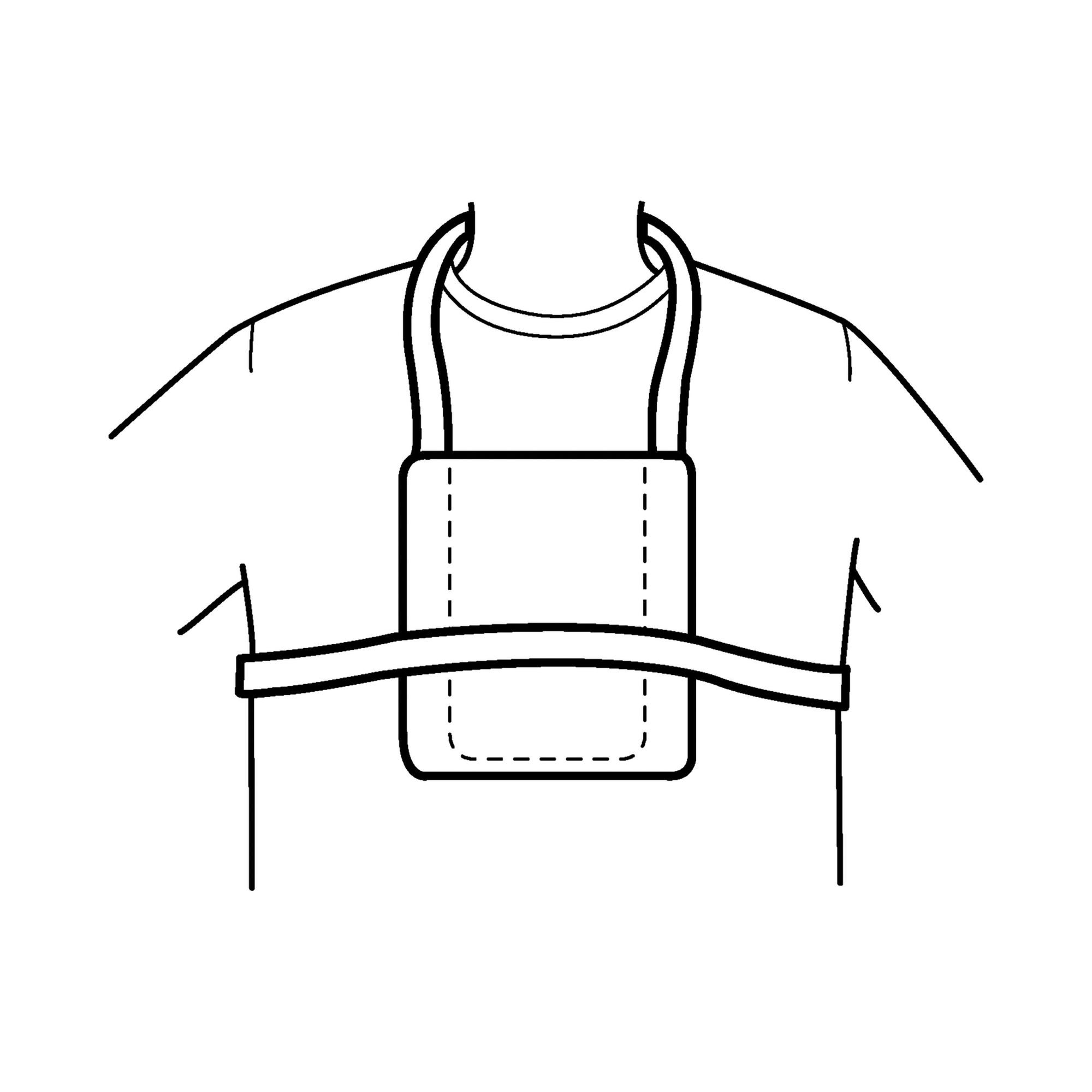 O&M Halyard Inc - 71825 Telemetry Pouch Standard Size, Chest and Neck Straps, NonWoven Material, Velcro® Closures, Blue with White Straps, Lightweight Telemetry Unit