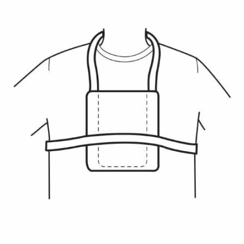 O&M Halyard Inc - 71825 Telemetry Pouch Standard Size, Chest and Neck Straps, NonWoven Material, Velcro® Closures, Blue with White Straps, Lightweight Telemetry Unit