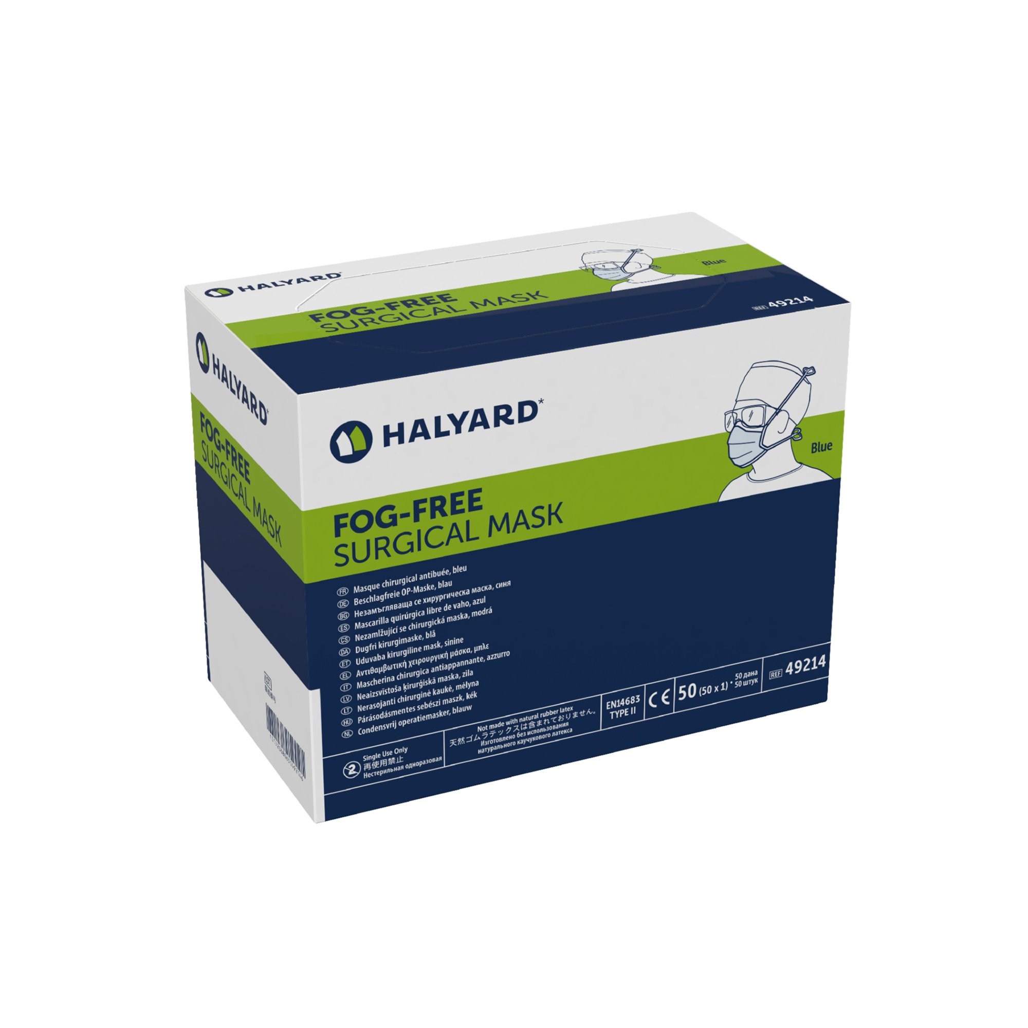 O&M Halyard Inc - 49214 Halyard Pleated Anti-fog Foam Surgical Mask