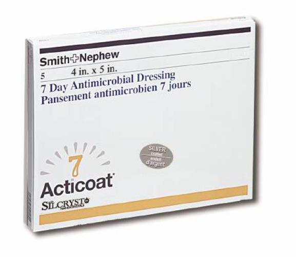 Smith & Nephew 20141 - Acticoat 7 Silver Dressing, 4 x 5 Inch - 1/Each, 5/Pack, 30/Case