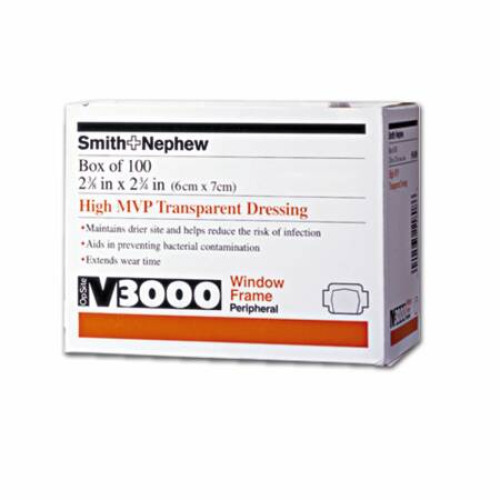 Smith & Nephew 66004009 - IV3000™ 1-Hand Delivery Moisture Responsive Catheter Dressing, 3½ x 4¾ Inch - 50/Box, 500/Case