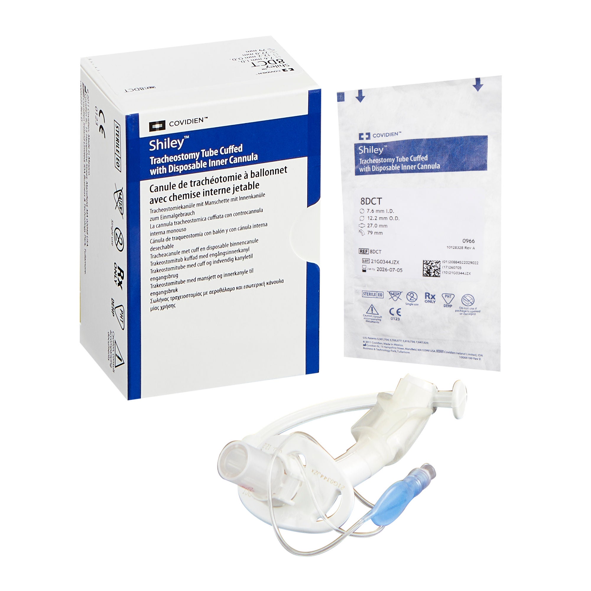 Medtronic MITG - 8DCT Cuffed Tracheostomy Tube Shiley™ Size 8.0 Adult