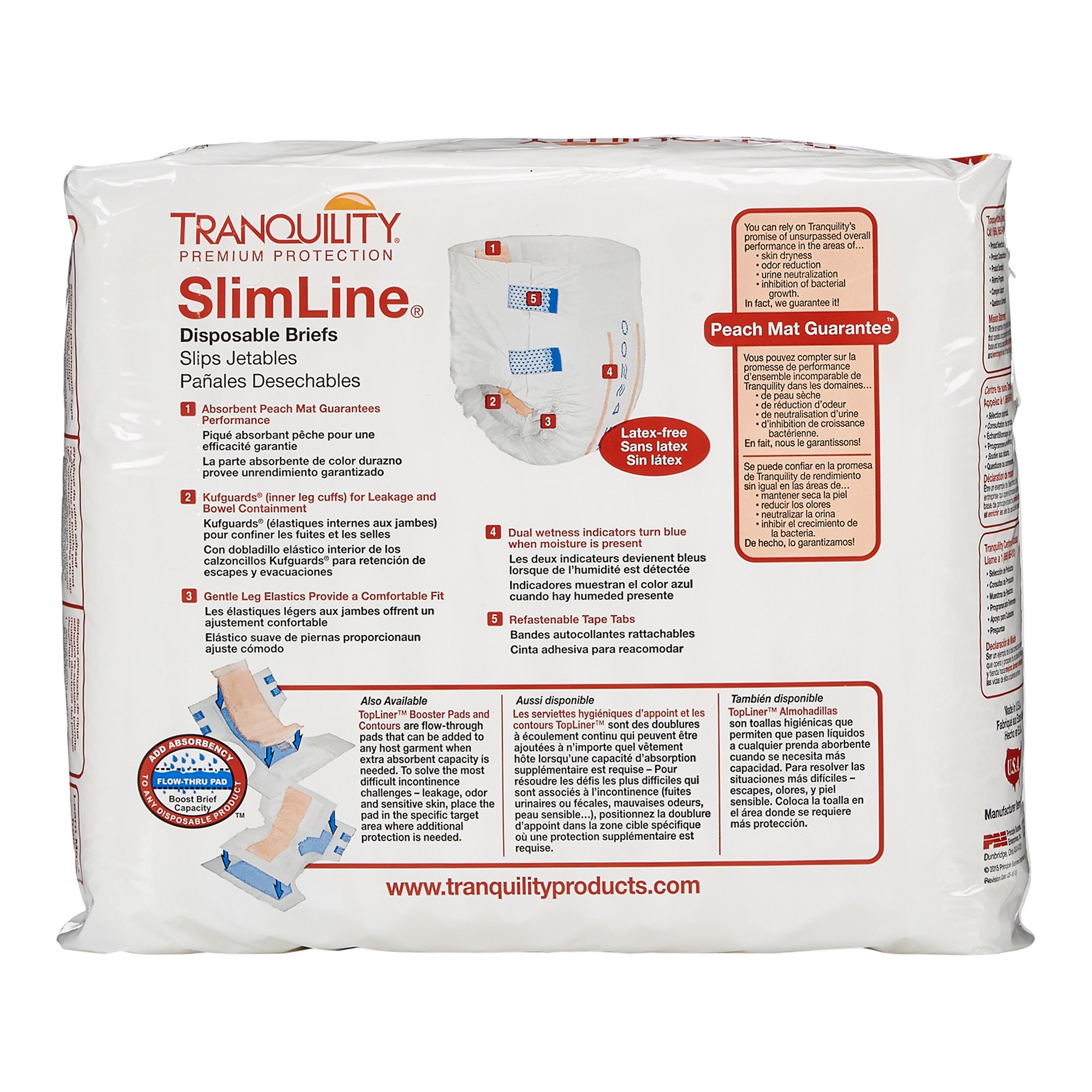 Principle Business Enterprises 2122 - Tranquility® SlimLine® Heavy Protection Incontinence Brief, Medium - 1/Pack, 8/Case