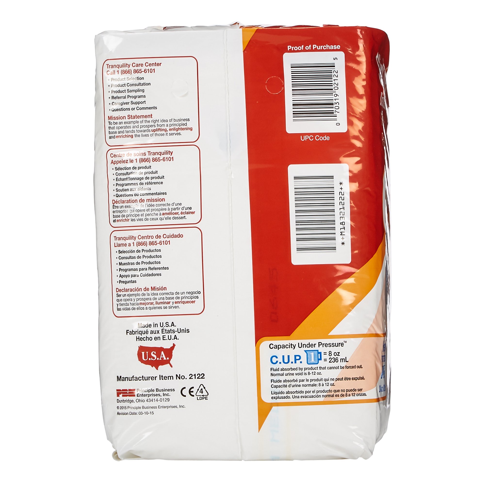 Principle Business Enterprises - 2122 Tranquility® SlimLine® Heavy Protection Incontinence Brief