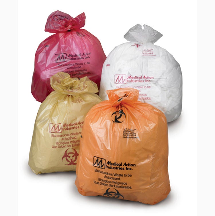 Medegen Medical Products LLC - 881 Autoclavable Biohazard Waste Bag Biohazard Symbol / Biohazardous Waste to be Autoclaved 3 to 4 gal. Orange 14 X 18 Inch