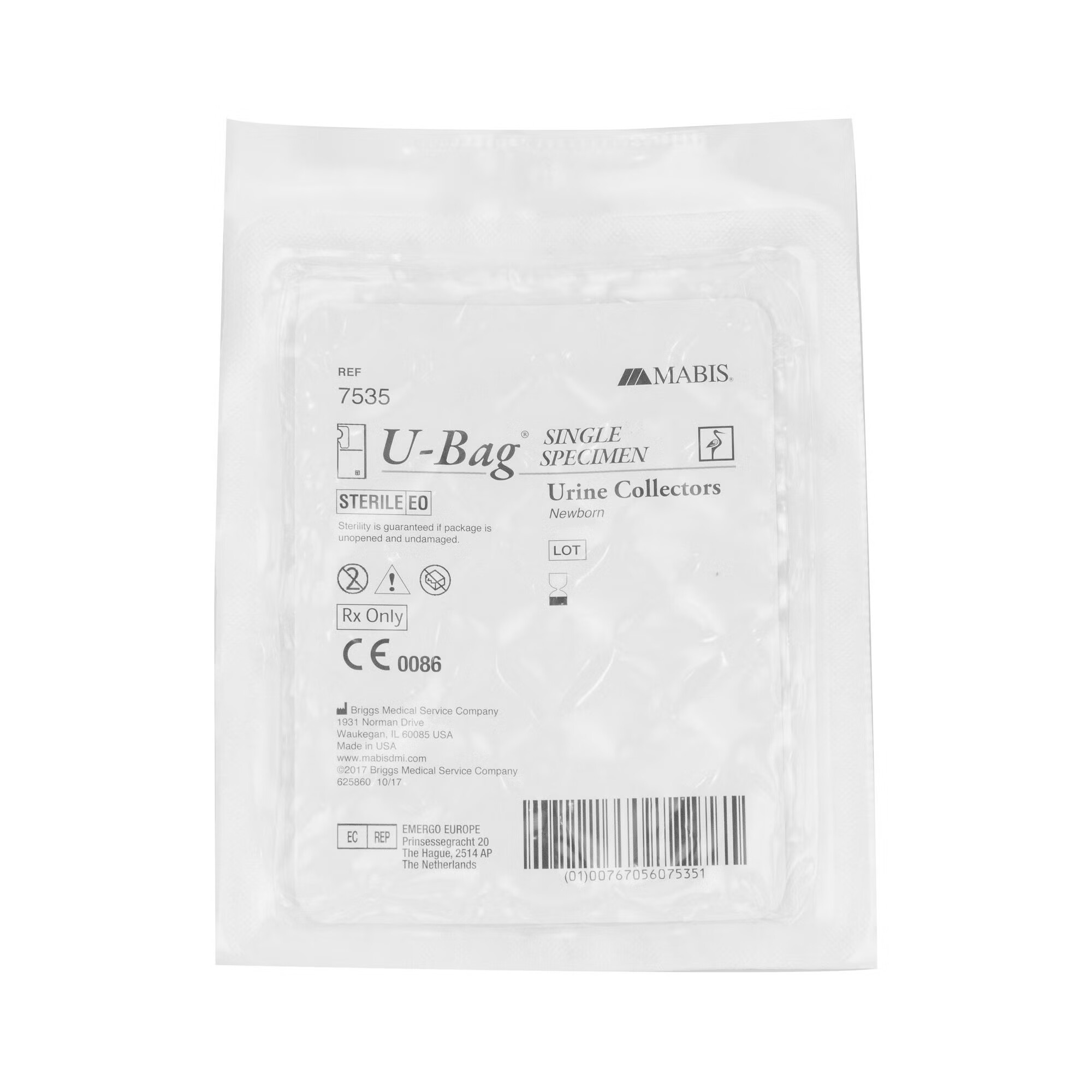 Aspen Surgical Products - 7535 Pediatric Urine Collection Bag U-Bag® Newborn 100 mL (3.4 oz.) Sterile