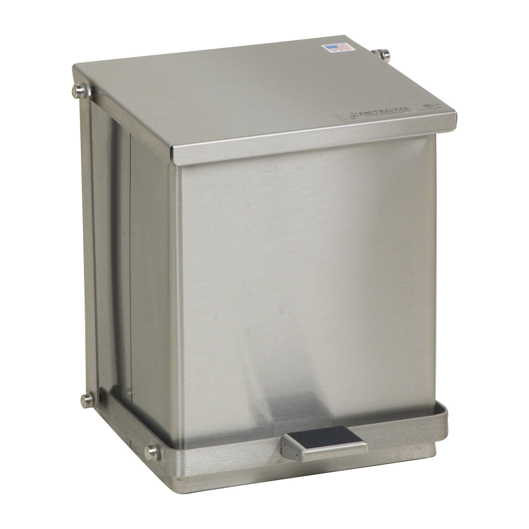 Detecto Scale - C-16 Trash Can Detecto® 16 Quart / 4 gal. Silver Stainless Steel Square
