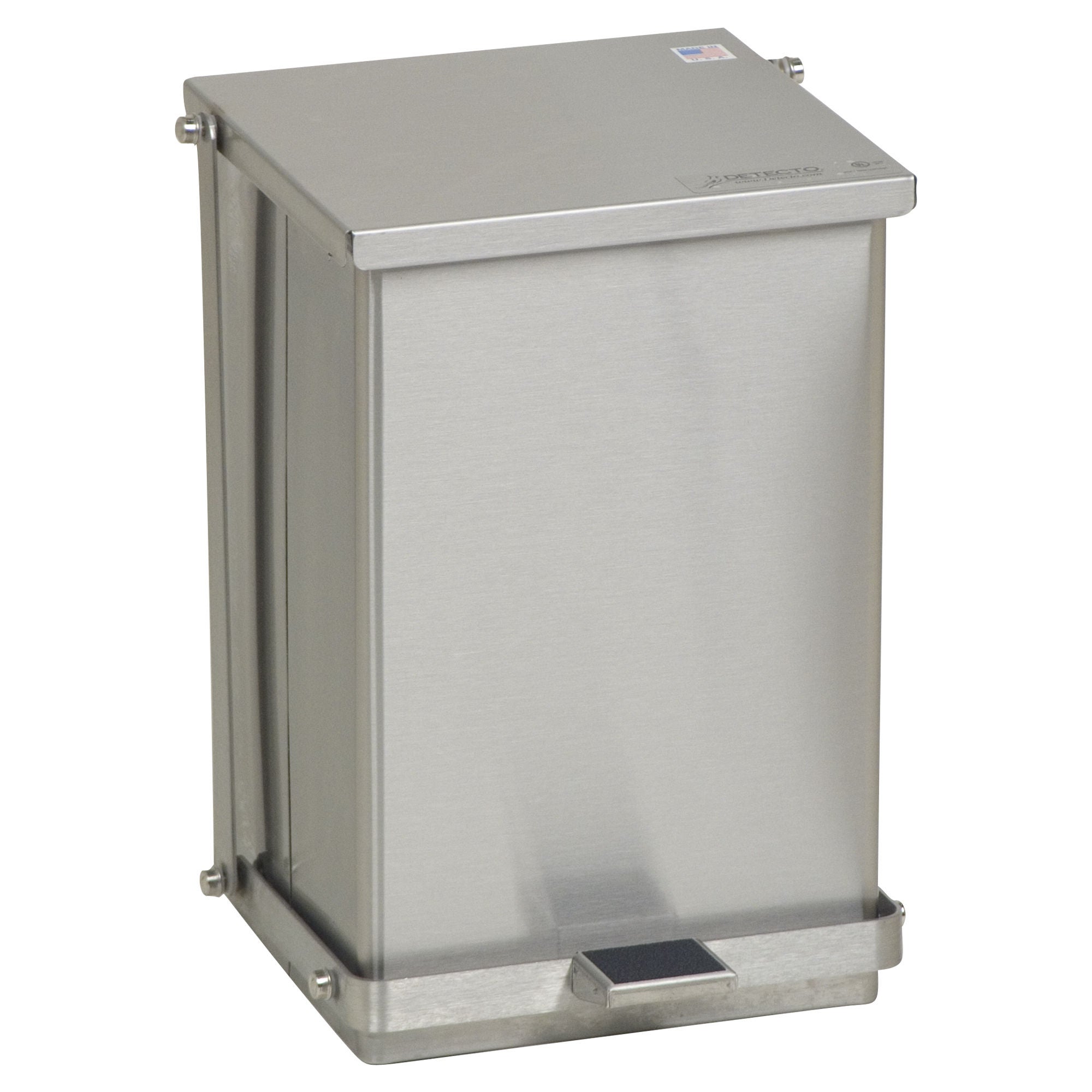 Detecto Scale - C-24 Trash Can Detecto® 24 Quart / 6 gal. Silver Stainless Steel Square
