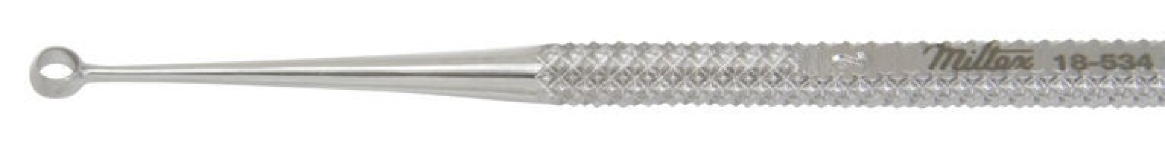 Integra Lifesciences - 18-534 Chalazion Curette Miltex® Heath 4 Inch Length Round Knurled Handle Size 2 Tip Sharp Edge / Blunt Edge Round Fenestrated Tip