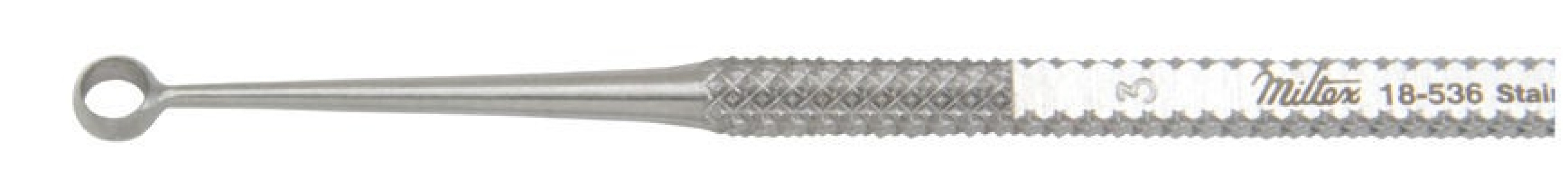 Integra Lifesciences - 18-536 Chalazion Curette Miltex® Heath 4 Inch Length Round Knurled Handle Size 3 Tip Sharp Edge / Blunt Edge Round Fenestrated Tip