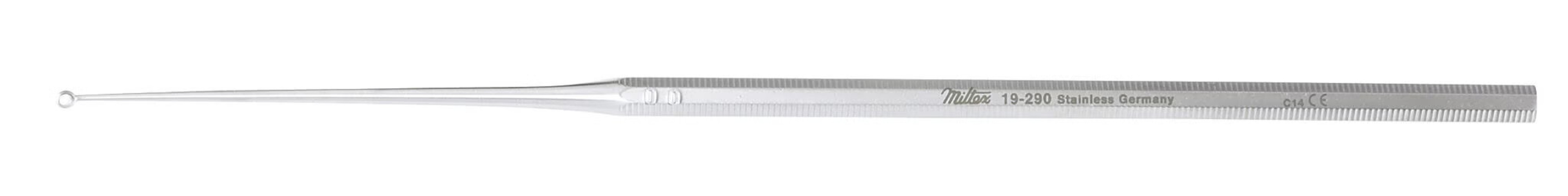 Integra Lifesciences - 19-280 Ear Curette Miltex® Buck 6-1/2 Inch Length Octagonal Handle Size 00 Tip Straight Blunt Loop Tip