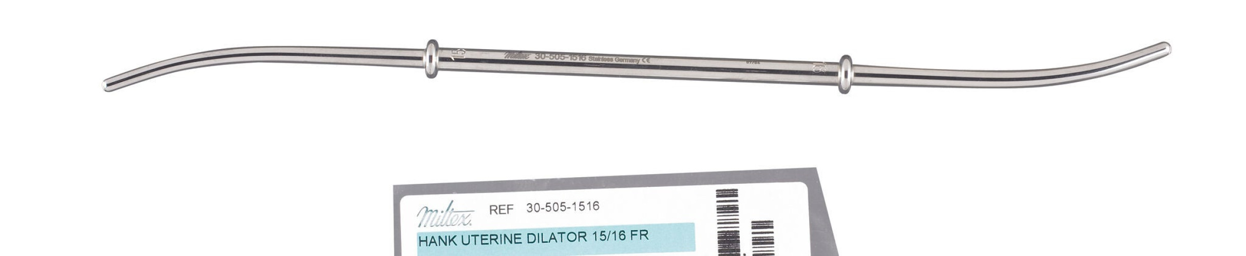 Integra Lifesciences - 30-505-1516 Uterine Dilator 15 Fr. / 16 Fr. Hank 11 Inch Length Stainless Steel NonSterile