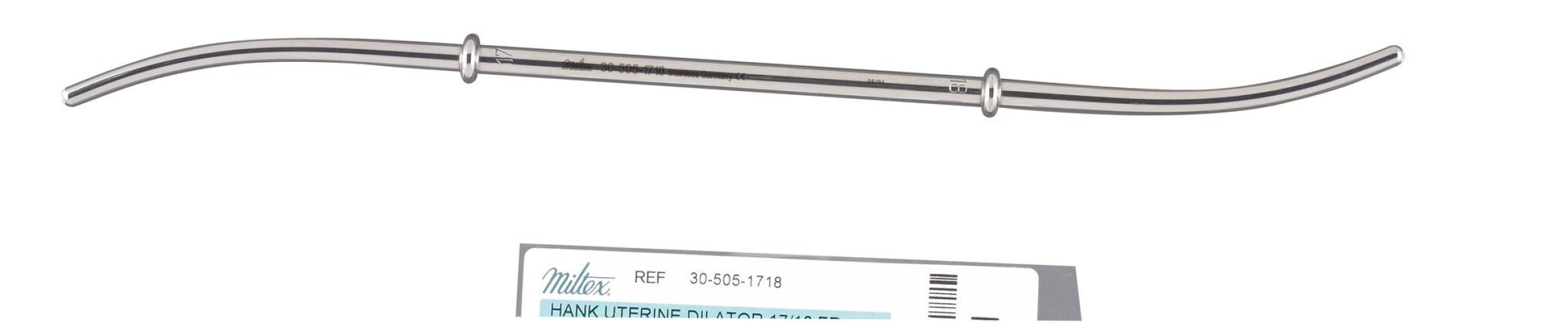 Integra Lifesciences - 30-505-1718 Uterine Dilator 17 Fr. / 18 Fr. Hank 11 Inch Length Stainless Steel NonSterile