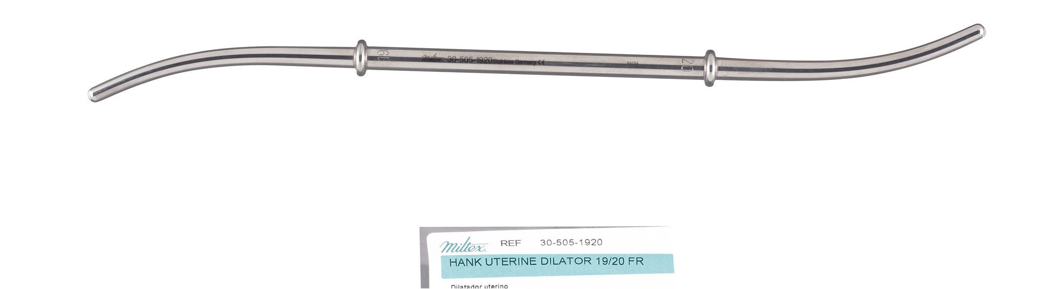 Integra Lifesciences - 30-505-1920 Uterine Dilator 19 Fr. / 20 Fr. Hank 11 Inch Length Stainless Steel NonSterile