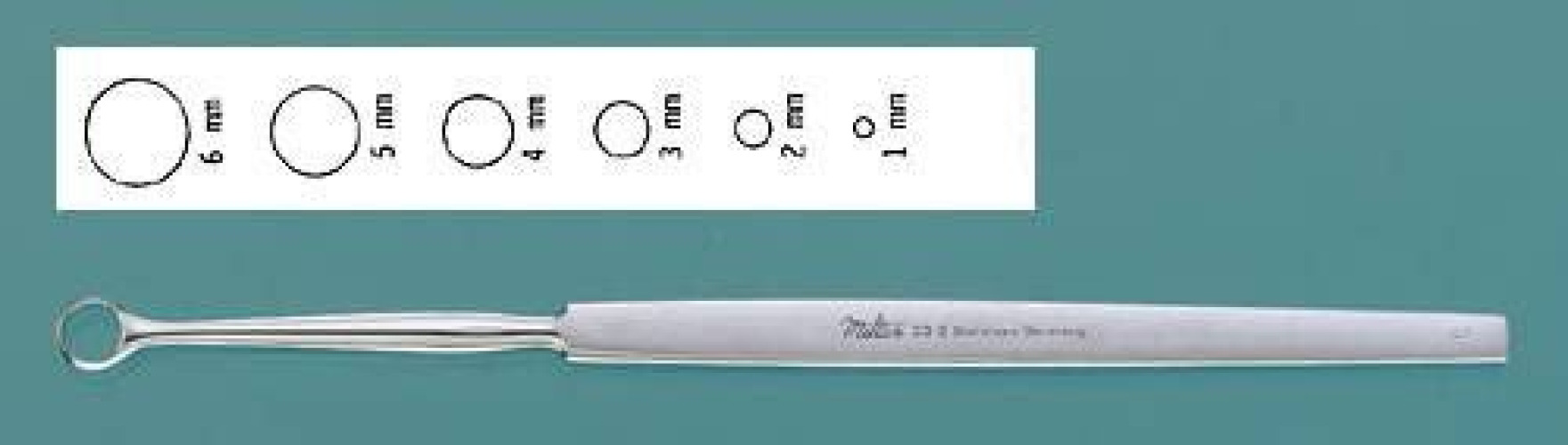 Integra Lifesciences - 33-5B Dermal Curette Miltex® Fox 5-1/2 Inch Length Flat Textured Handle 1 mm Tip Semi-Sharp Loop Tip