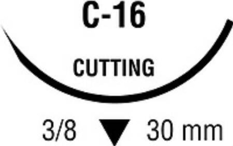 Covidien - SS-678 Nonabsorbable Suture with Needle Sofsilk™ Silk C-16 3/8 Circle Reverse Cutting Needle Size 0 Braided