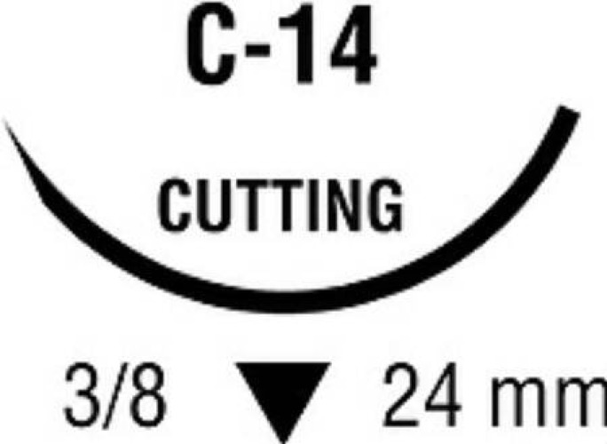 Covidien - 8886661841 Absorbable Suture with Needle Maxon™ Polyglyconate C-14 3/8 Circle Reverse Cutting Needle Size 3-0 Monofilament
