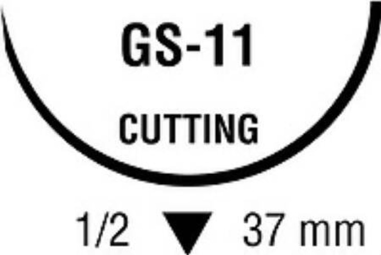 Covidien - CM-543 Absorbable Suture with Needle Biosyn™ Polyester GS -11 1/2 Circle Reverse Cutting Needle Size 2-0 Monofilament