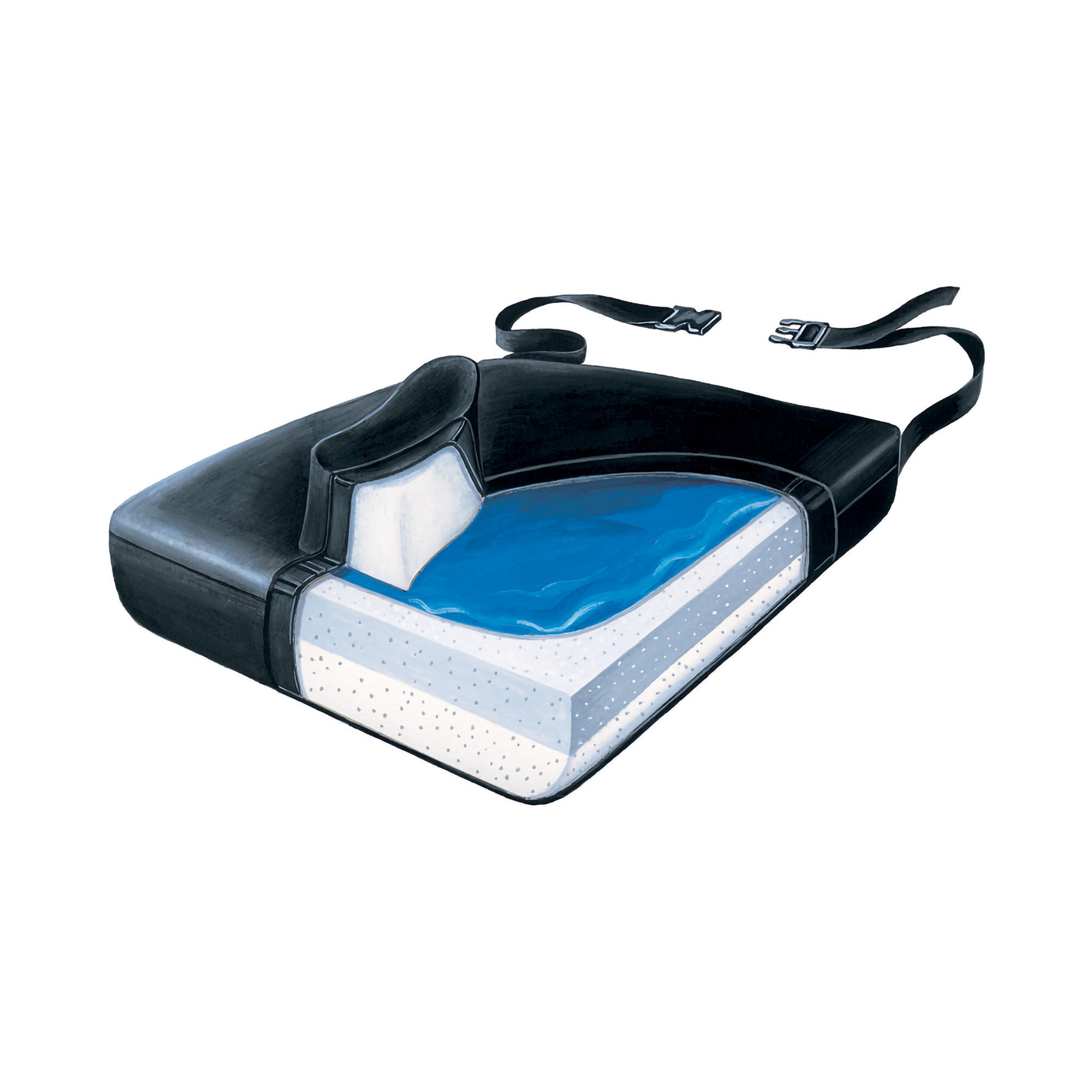 Skil-Care - 751310 Wedge Seat Cushion with Pommel Slide Guard 18 W X 16 L X 4 to 1-1/2 D Inch Foam / Gel