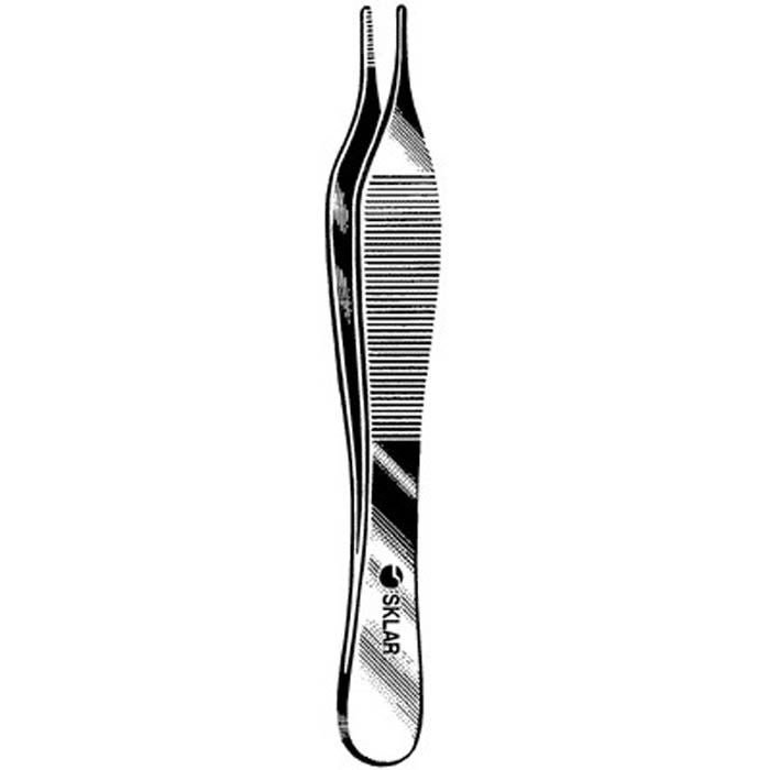 Sklar - 50-3147 Dressing Forceps Sklar® Adson-Ewald 4-3/4 Inch Length OR / Surgical Grade German Stainless Steel NonSterile NonLocking Thumb Handle Straight Serrated Tips