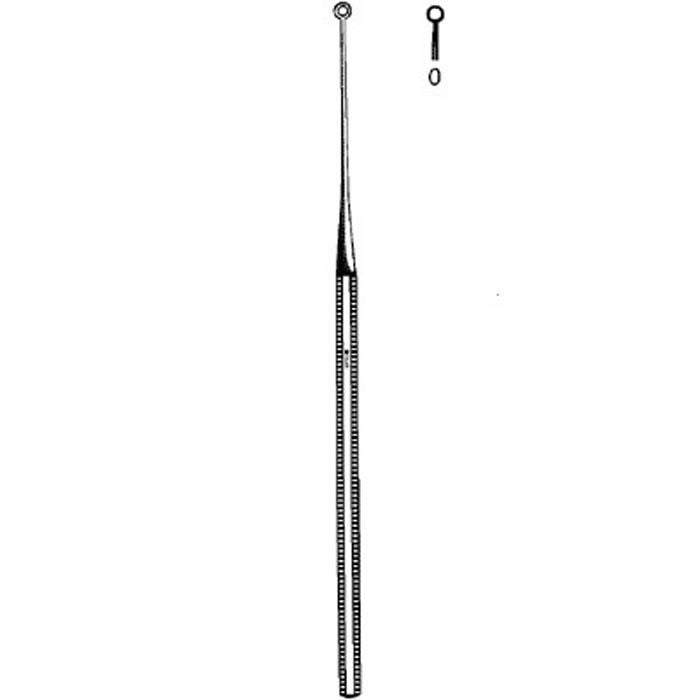 Sklar - 67-2490 Ear Curette Sklar® Buck 6-3/4 Inch Length Octagonal Handle Size 0 Tip Straight Blunt Round Loop Tip
