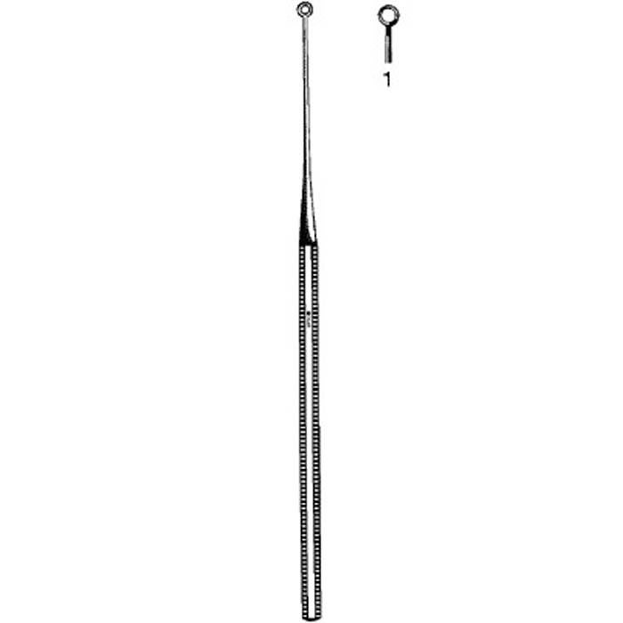 Sklar - 67-2491 Ear Curette Sklar® Buck 6-3/4 Inch Length Octagonal Handle Size 1 Tip Straight Blunt Round Loop Tip