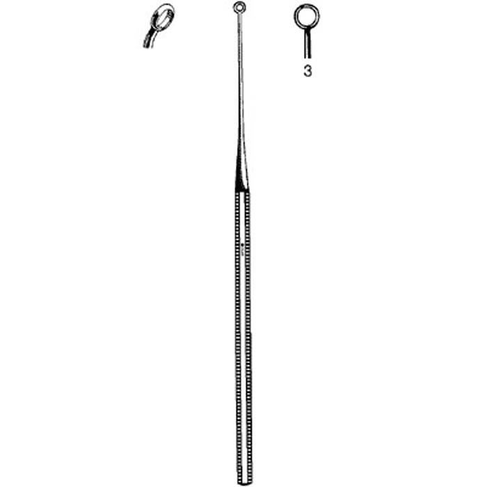 Sklar - 67-2513 Ear Curette Sklar® Buck 6-3/4 Inch Length Octagonal Handle Size 3 Tip Angled Round Fenestrated Tip