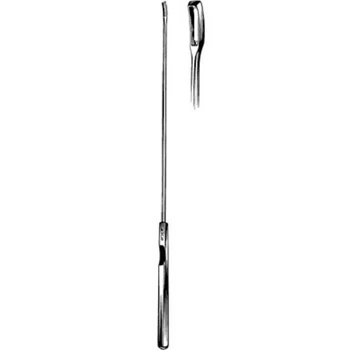 Sklar - 90-6611 Endocervical Biopsy Curette Sklar® Kevorkian-Younge 12 Inch Length Solid Rectangular Handle with Thumb Rest 1 Inch Tip Sharp Fenestrated Rectangular Tip