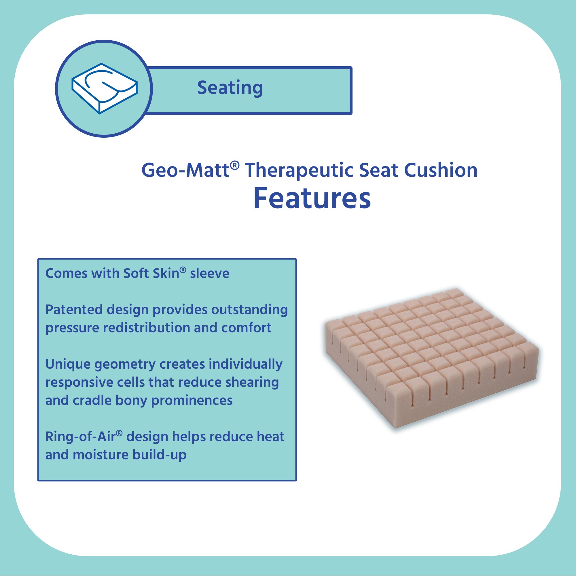 Span America 50746-050 - Geo-Matt® Therapeutic Seat Cushion - 1/Each, 6/Case