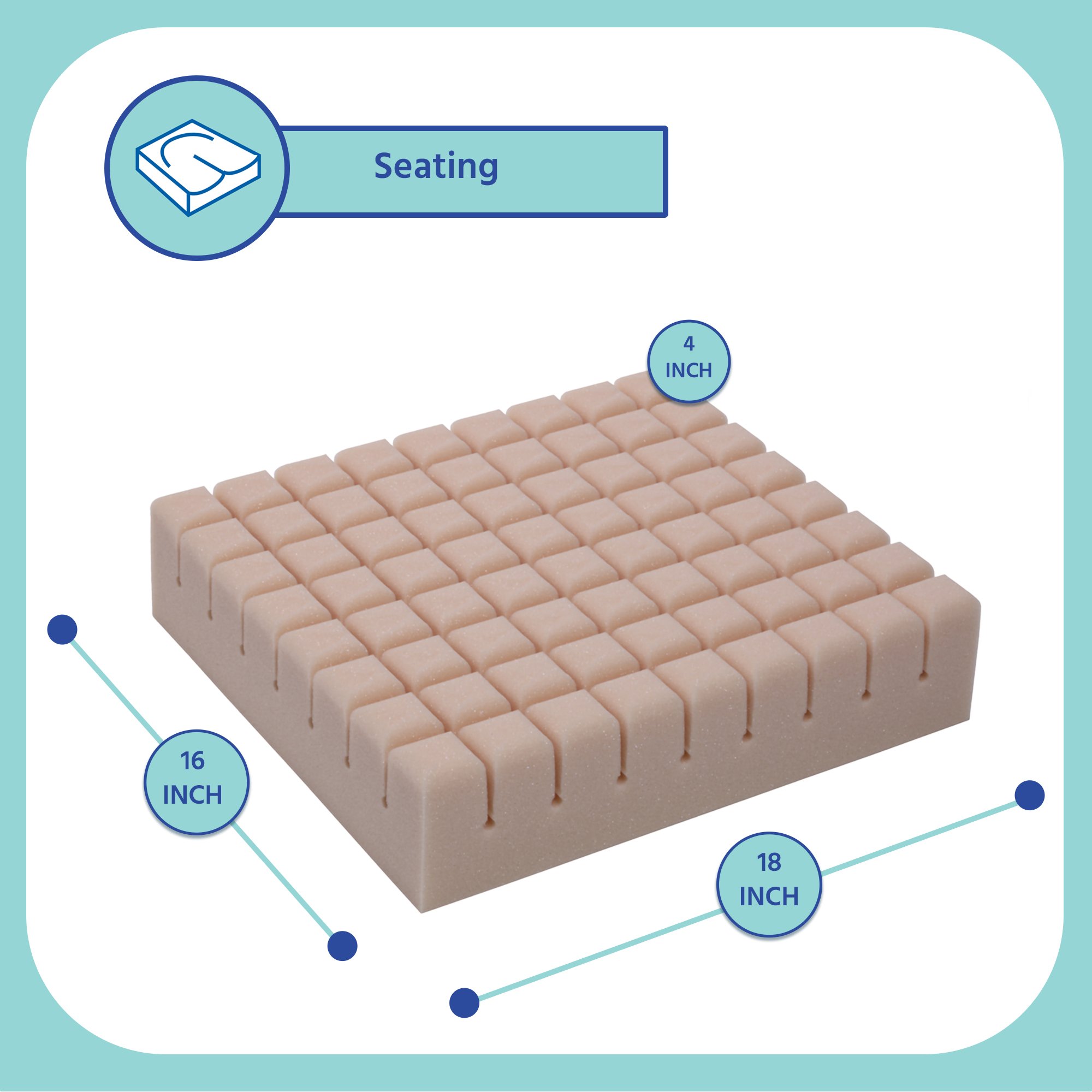 Span America 50746-050 - Geo-Matt® Therapeutic Seat Cushion - 1/Each, 6/Case