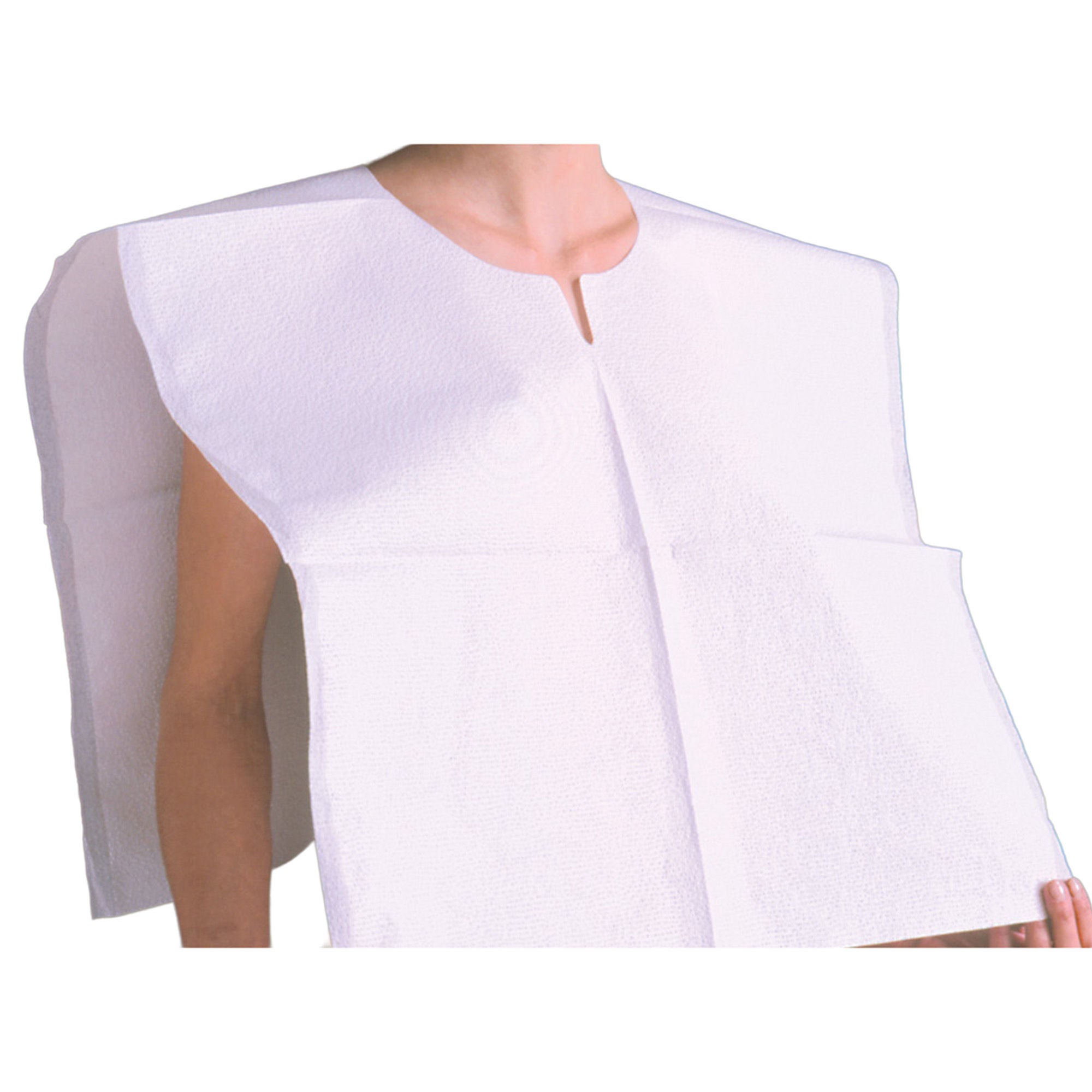 Tidi Products - 918230 Exam Cape Tidi® White One Size Fits Most Open Sides Without Closure Unisex Disposable