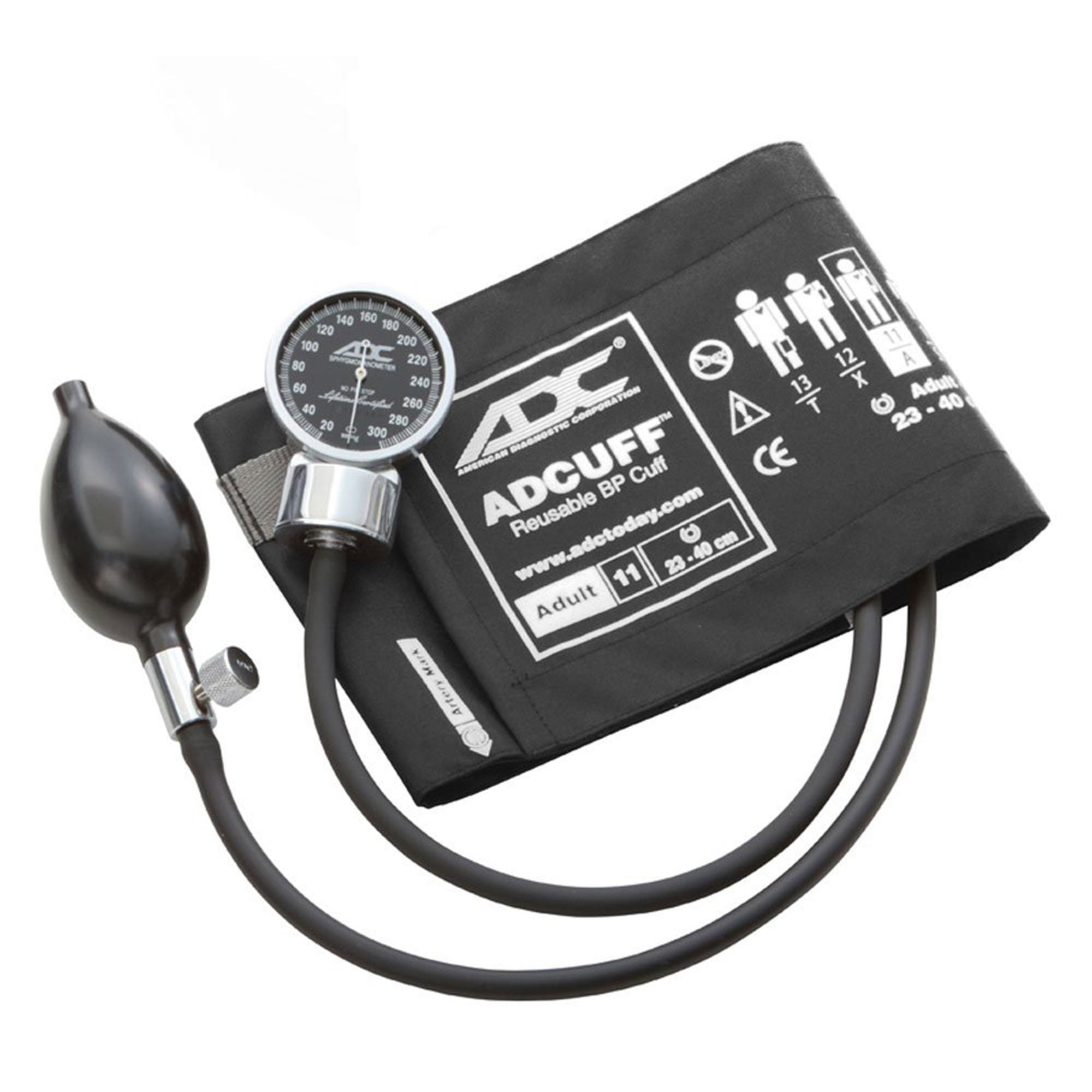 American Diagnostic Corp - 700-11ABK Aneroid Sphygmomanometer Unit Diagnostix™700 Series Adult Cuff Arm Nylon Cuff 23 - 40 cm Pocket Aneroid