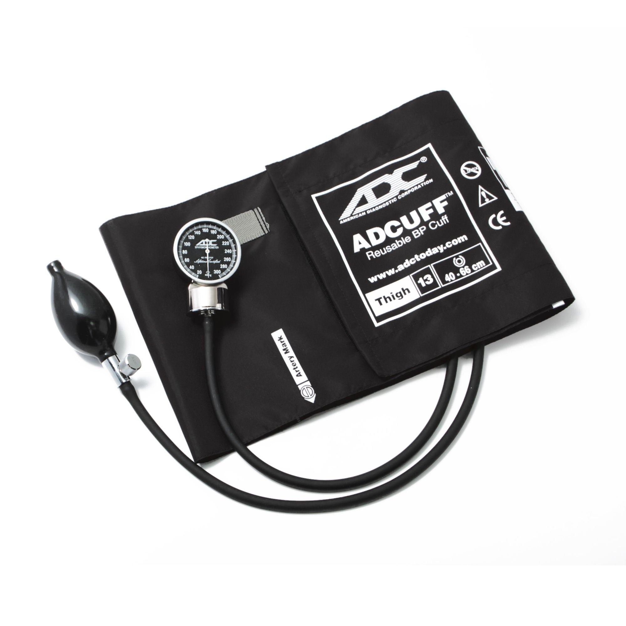 American Diagnostic Corp - 700-13TBK Aneroid Sphygmomanometer Unit Diagnostix™700 Series Thigh Cuff Thigh Nylon Cuff 40 - 66 cm Pocket Aneroid