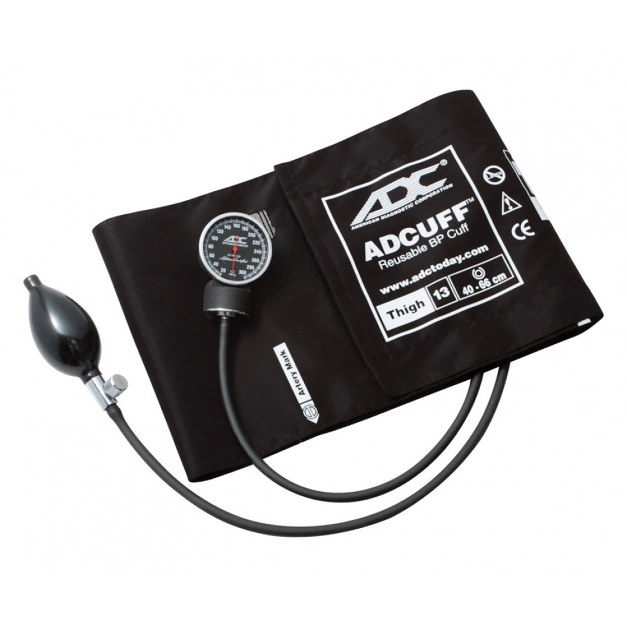 American Diagnostic Corp - 720-13TBK Aneroid Sphygmomanometer Unit Diagnostix™720 Series Thigh Cuff Thigh Nylon Cuff 40 - 66 cm Pocket Aneroid