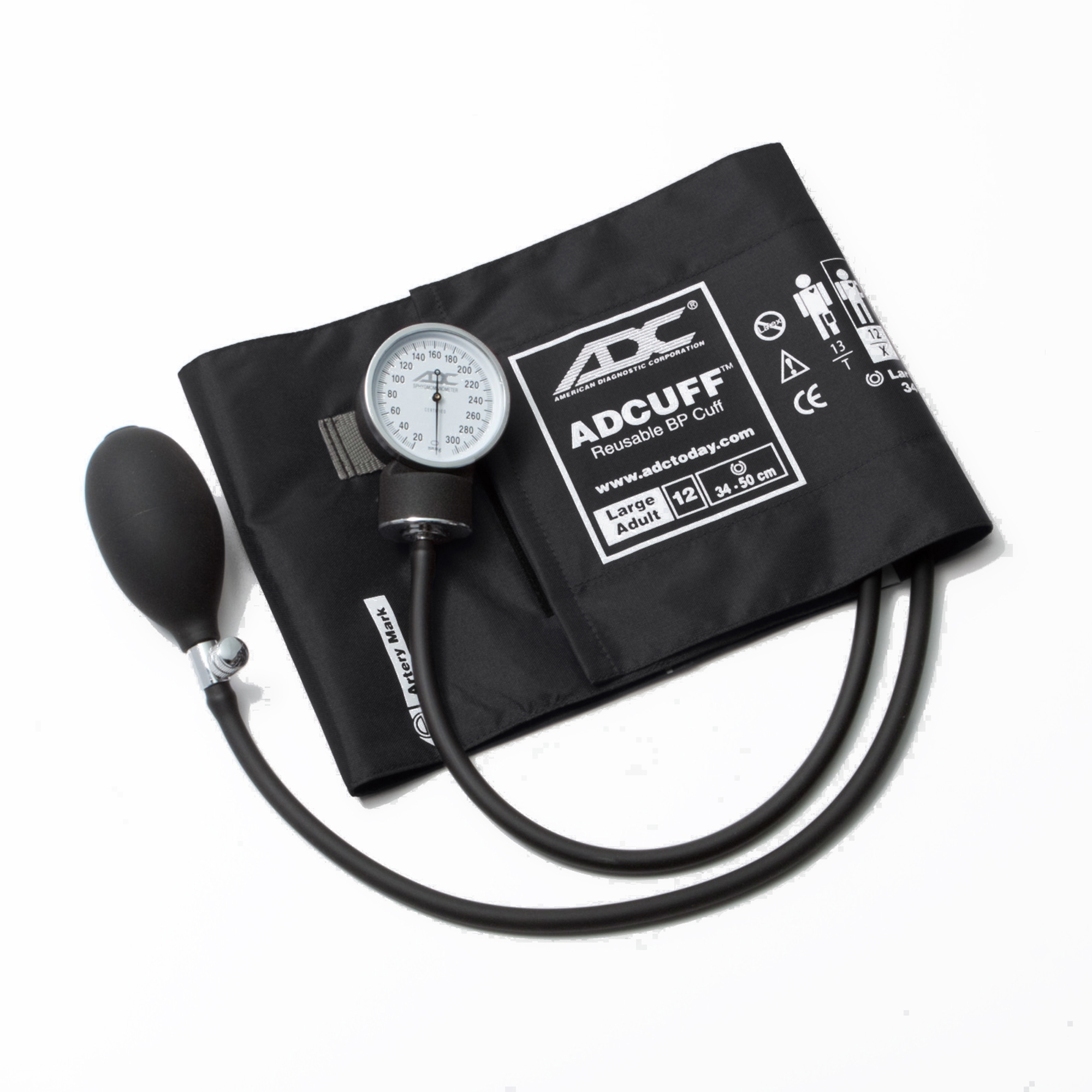 American Diagnostic Corp - 760-12XBK Diagnostix™ 760 Series Aneroid Sphygmomanometer with Large Adult Cuff